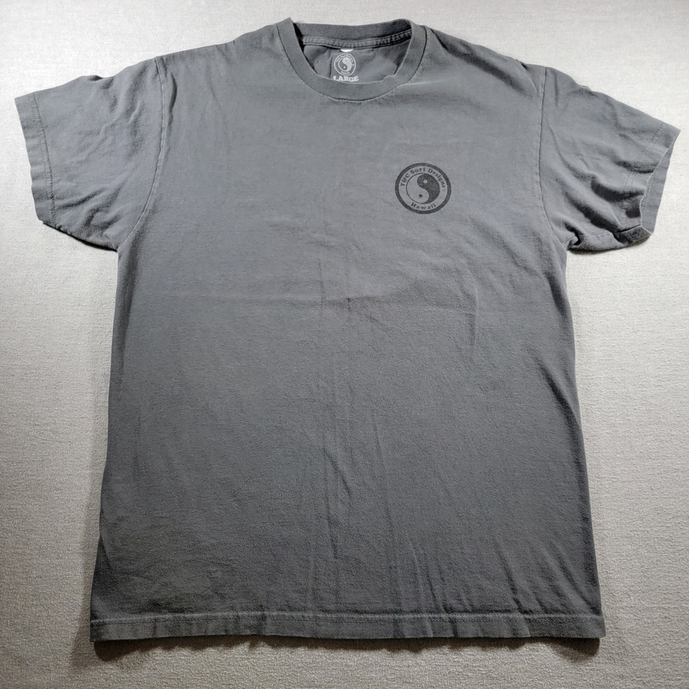 T&C Surf Designs T-Shirt Mens Large Gray Good Aloha State Yin Yang Logo